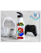 Nintendo Super Mario personalised 600 ml drink bottle with sippy straw