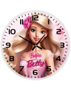 Mattel Barbie pink doll fashion personalised glass wall clock