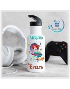 Disney Ariel personalised 600 ml drink bottle with sippy straw